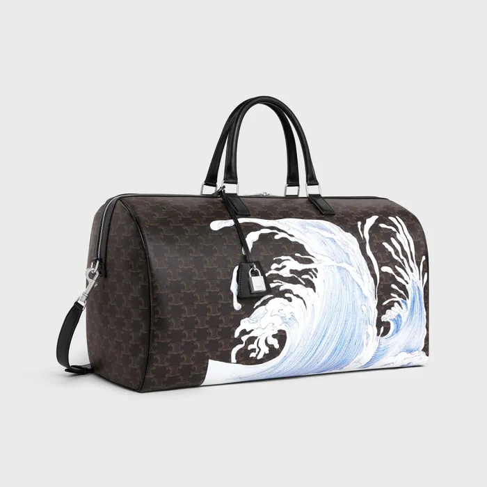 Large Travel Bag In Triomphe Canvas With David Weiss Wave Print Black Men CELINE BUSINESS AND TRAVEL BAGS Large Travel Bag In Triomphe Canvas With David Weiss Wave Print Black Men CELINE BUSINESS AND TRAVEL BAGS