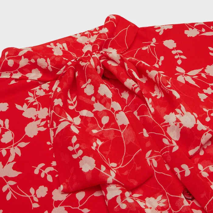 Lavallire Blouse In Silk Georgette Rougecraie Women CELINE SHIRTS AND TOPS