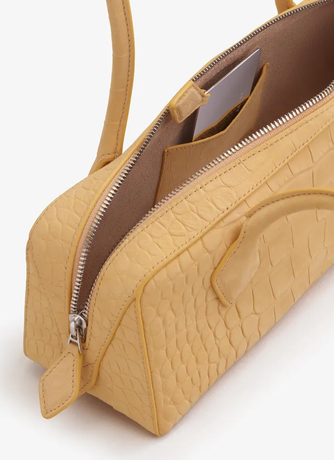 LE TECKEL MEDIUM BAG IN CROCO EMBOSSED NUBUK Women Alaa Le Teckel