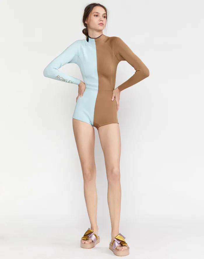 Logan Colorblock Wetsuit 8211 Sky Blue Women Cynthia Rowley Surf and Swim