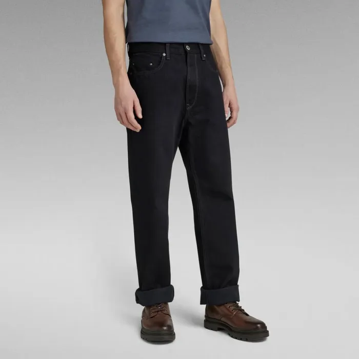 Loose Men GStar RAW Type 49 Relaxed Straight Jeans Pitch Black