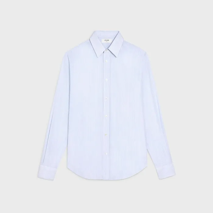 Loose Shirt In Cotton Poplin Blancbleu Ciel Men CELINE SHIRTS