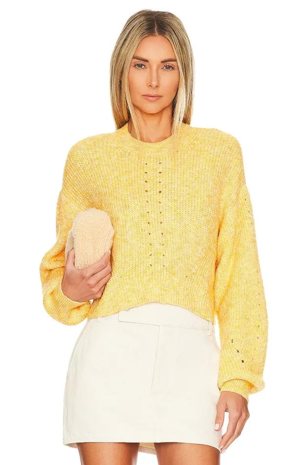 Lovers Friends Ariella Cropped Pullover Yellow Multi Women Lovers and Friends Sweaters and Knits