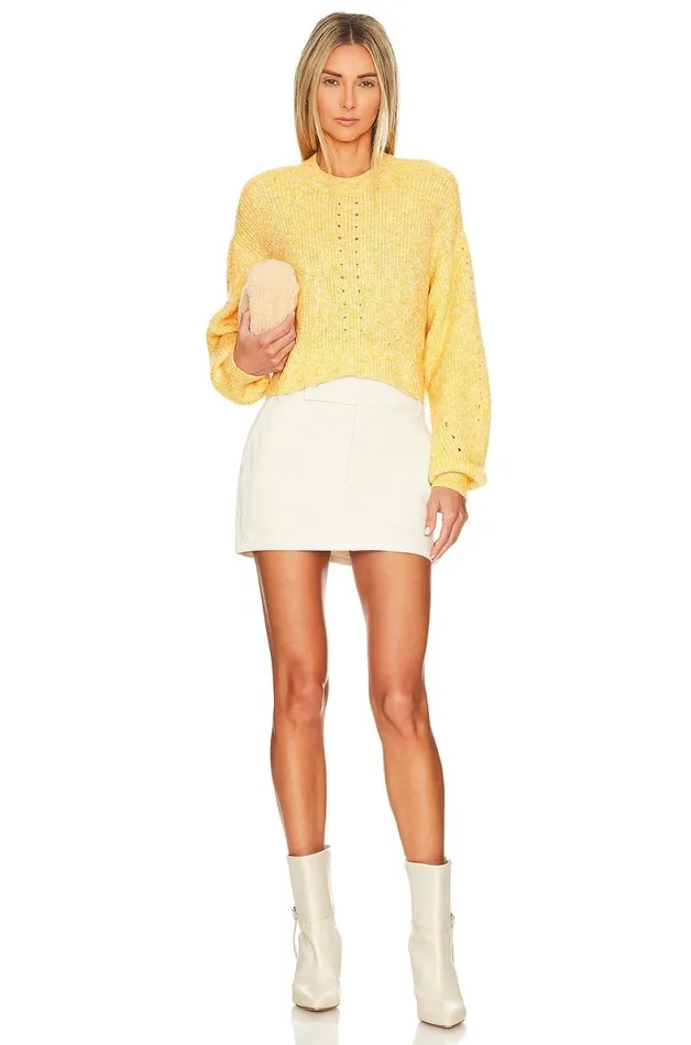 Lovers Friends Ariella Cropped Pullover Yellow Multi Women Lovers and Friends Sweaters and Knits