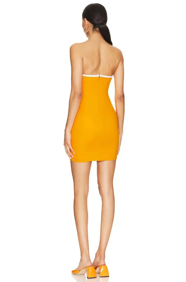 Maddison Mini Dress Orange and White Women Lovers and Friends Dresses