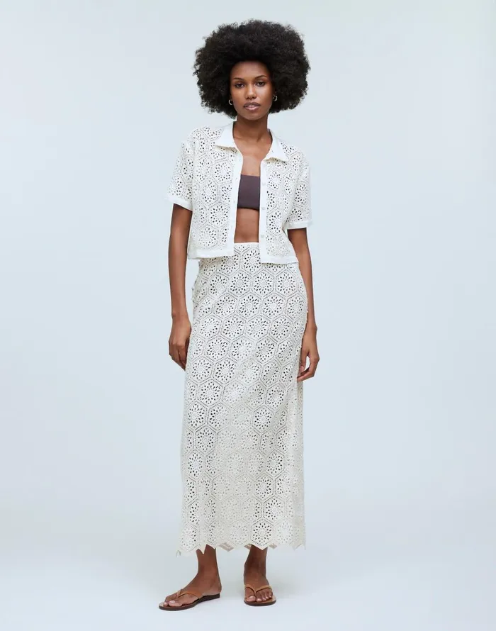 Madewell Agua Bendita Tove Skirt Cream Women Skirts
