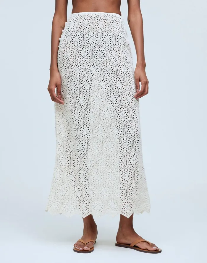 Madewell Agua Bendita Tove Skirt Cream Women Skirts