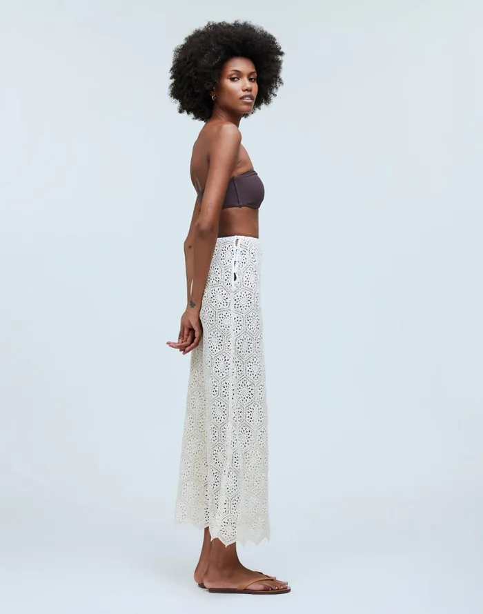 Madewell Agua Bendita Tove Skirt Cream Women Skirts