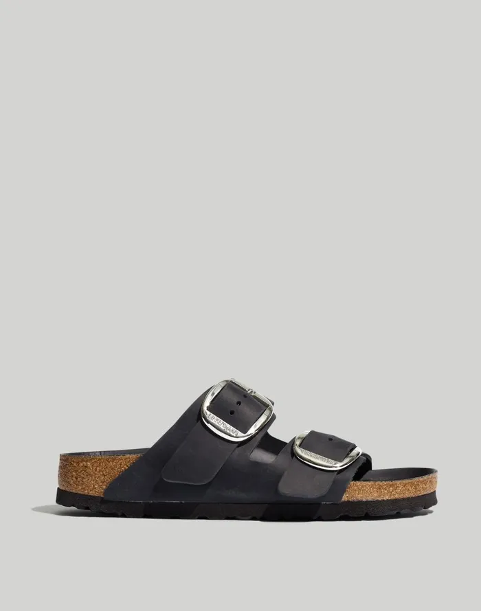 Madewell Birkenstock Big Buckle Arizona Sandals Black Oiled Leather Women Sandals