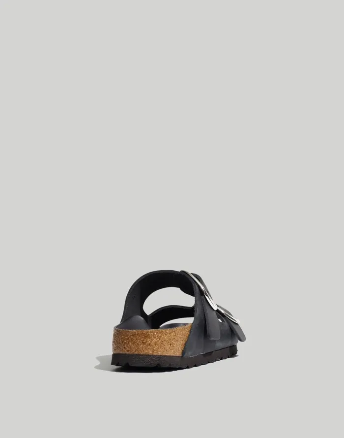 Madewell Birkenstock Big Buckle Arizona Sandals Black Oiled Leather Women Sandals