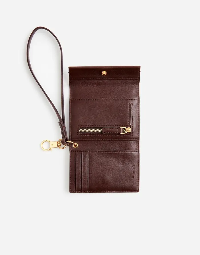 Madewell Card Case Wristlet Chocolate Raisin Women Pouches and Wallets