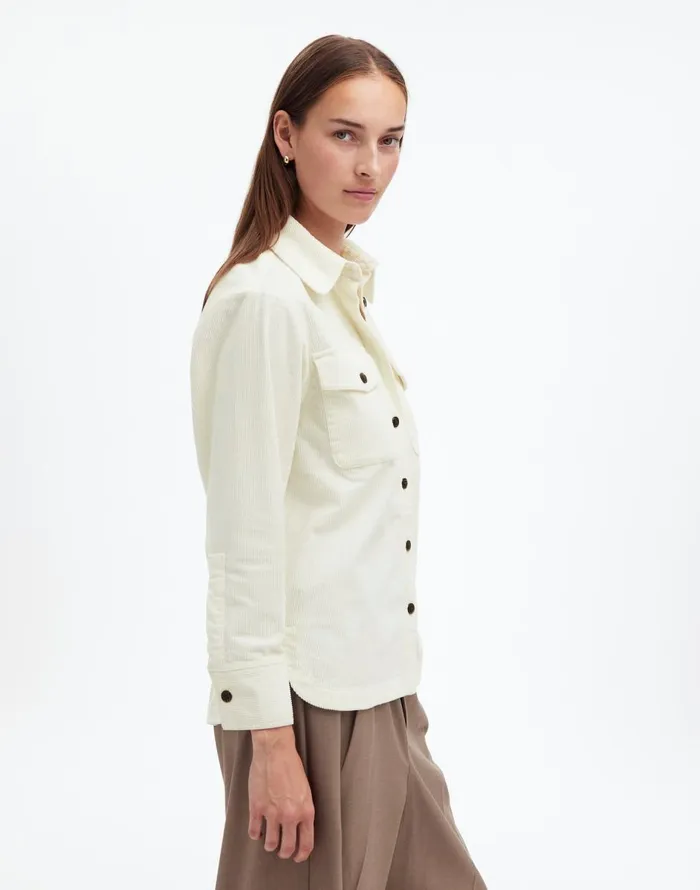 Madewell Corduroy Relaxed ShirtJacket Winter White Women Tops and Shirts