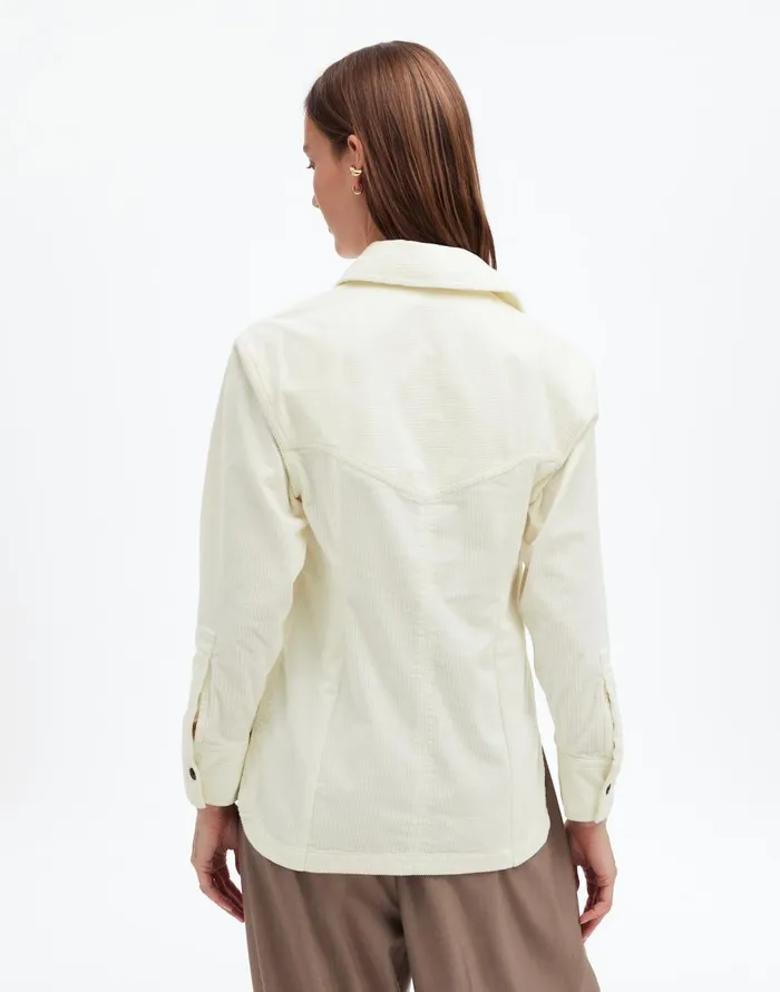 Madewell Corduroy Relaxed ShirtJacket Winter White Women Tops and Shirts