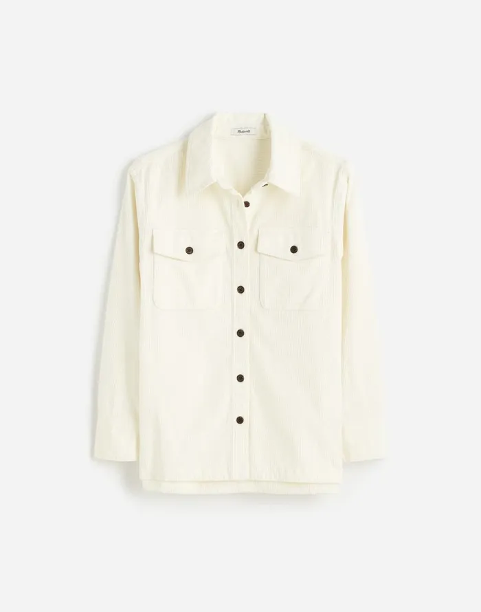 Madewell Corduroy Relaxed ShirtJacket Winter White Women Tops and Shirts
