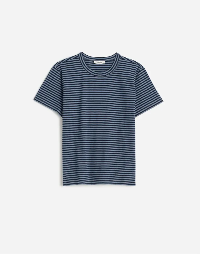 Madewell Cotton Perfect Crewneck Tee Teapot Blue Women Tees