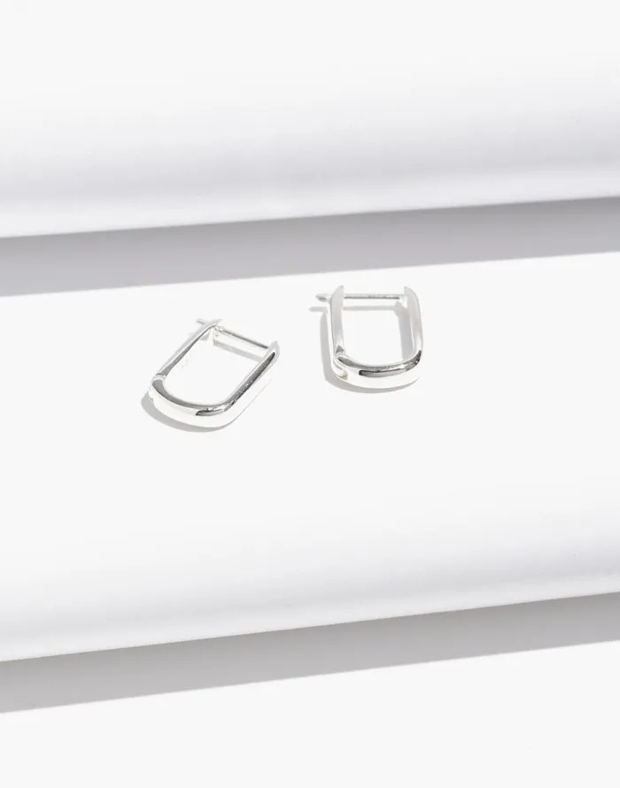 Madewell DemiFine Carabiner Hoop Earrings Sterling Silver Women Jewelry
