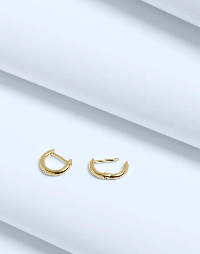 Madewell DemiFine Mini Huggie Hoop Earrings 14k Gold Women Jewelry