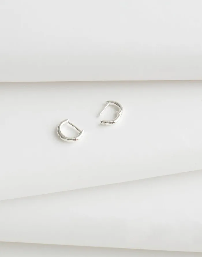 Madewell DemiFine Mini Huggie Hoop Earrings Sterling Silver Women Jewelry