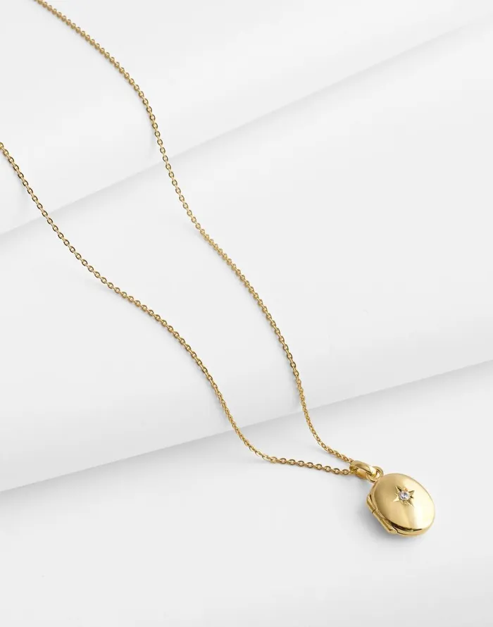 Madewell DemiFine Oval Locket Necklace 14k Gold Women Jewelry