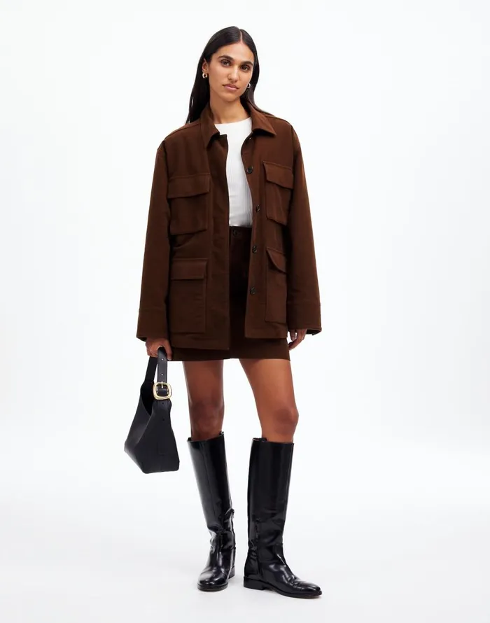 Madewell FlapPocket Field Jacket Dark Chicory Women Coats Jackets