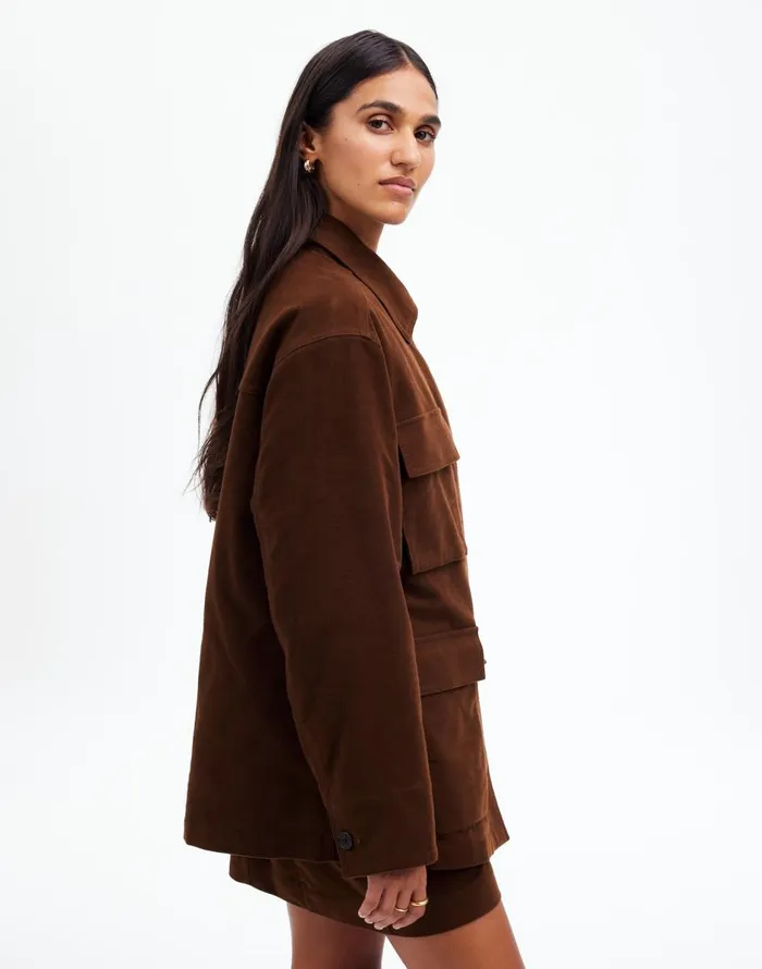 Madewell FlapPocket Field Jacket Dark Chicory Women Coats Jackets