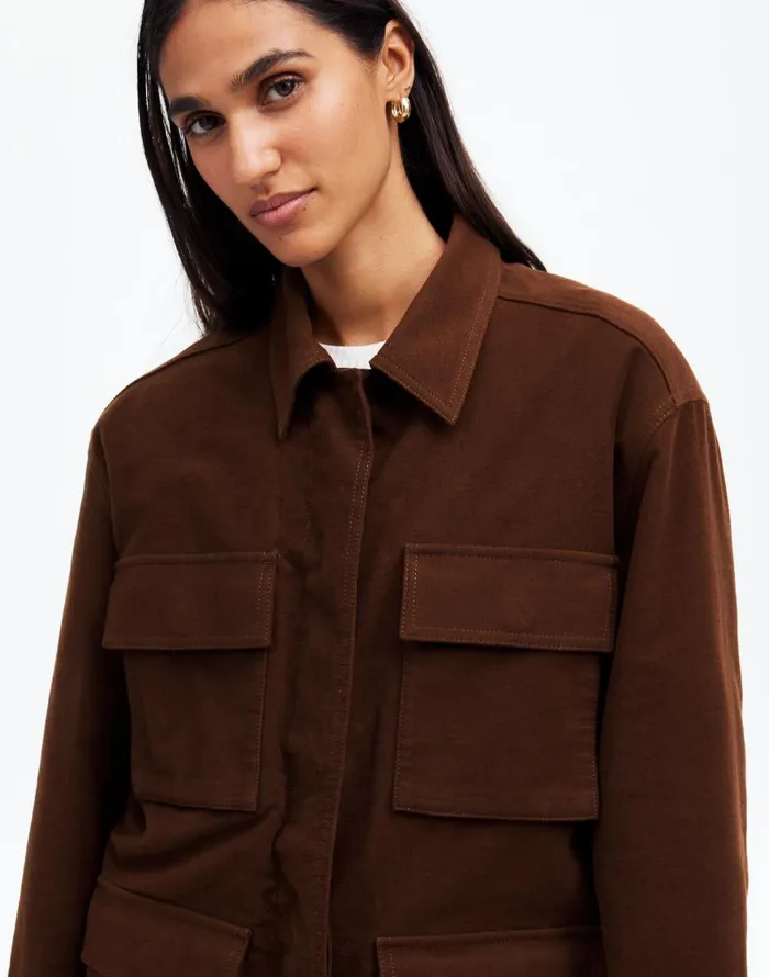 Madewell FlapPocket Field Jacket Dark Chicory Women Coats Jackets