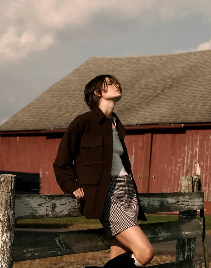 Madewell FlapPocket Field Jacket Dark Chicory Women Coats Jackets