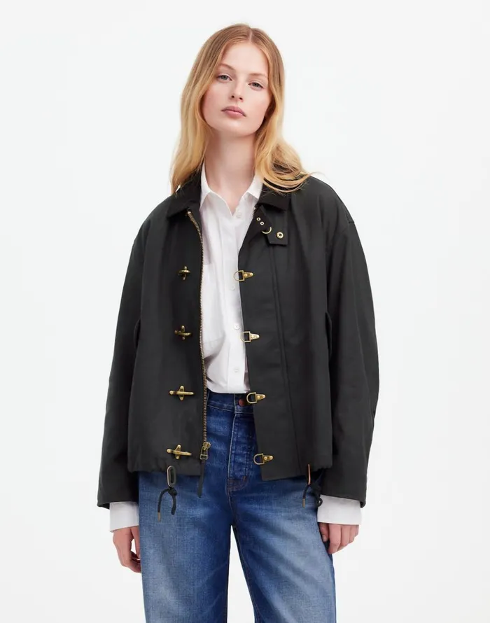 Madewell Madewell X Alpha Industries Waxed Cotton Car Coat Black Women Coats Jackets Madewell Madewell X Alpha Industries Waxed Cotton Car Coat Black Women Coats Jackets