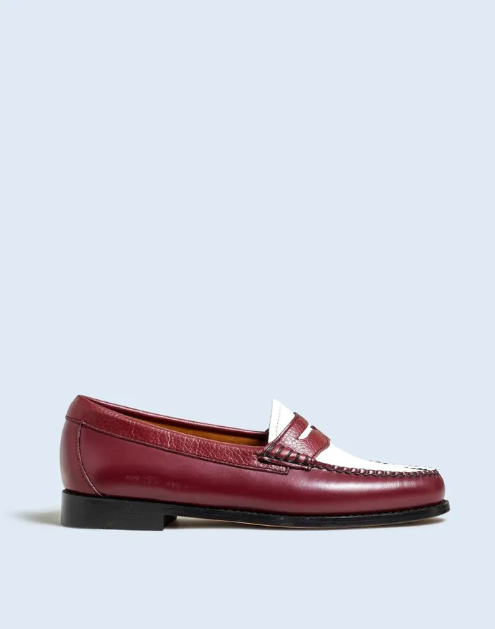 Madewell Madewell X GHBASS Whitney Weejuns Loafers Wine White Women Flats and Loafers