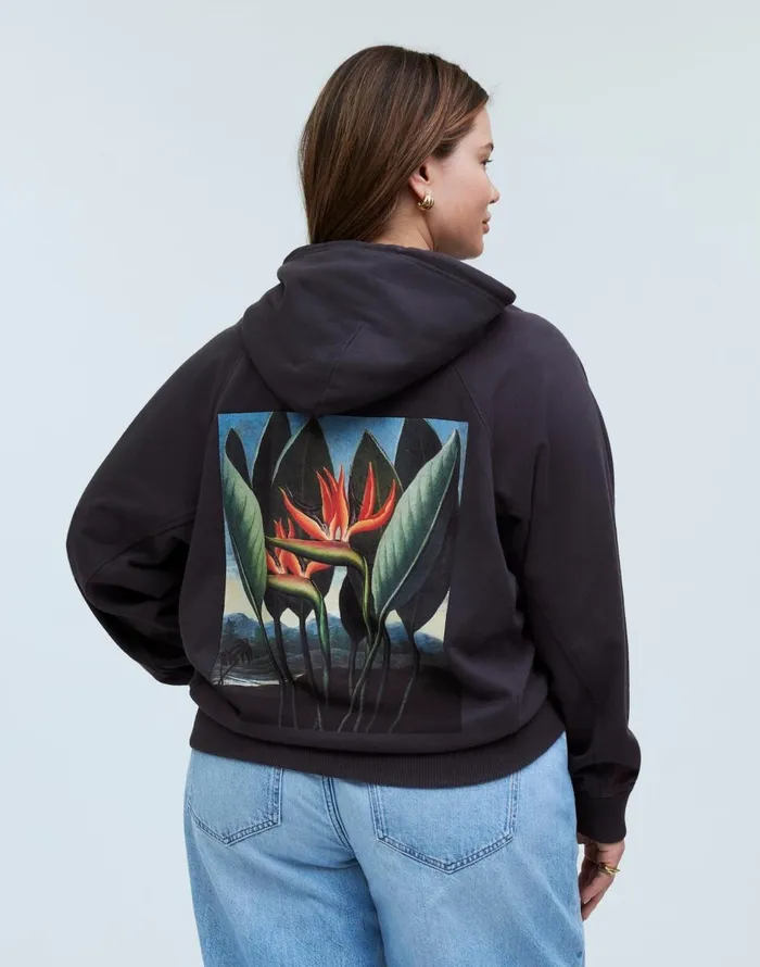 Madewell Plus Madewell X NYBG Graphic Terry Relaxed RaglanSleeve Sweatshirt Black Coal Women Loungewear