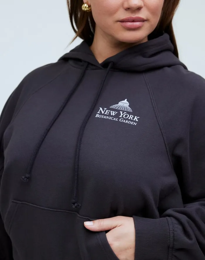 Madewell Plus Madewell X NYBG Graphic Terry Relaxed RaglanSleeve Sweatshirt Black Coal Women Loungewear