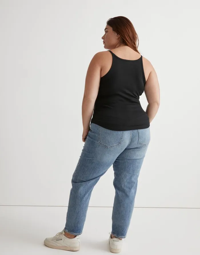 Madewell Plus Supima Rib 03990s Tank True Black Women Tees
