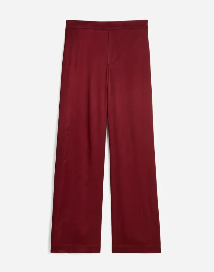 Madewell PullOn Straight Pants In Stretch Satin Cabernet Women Pants