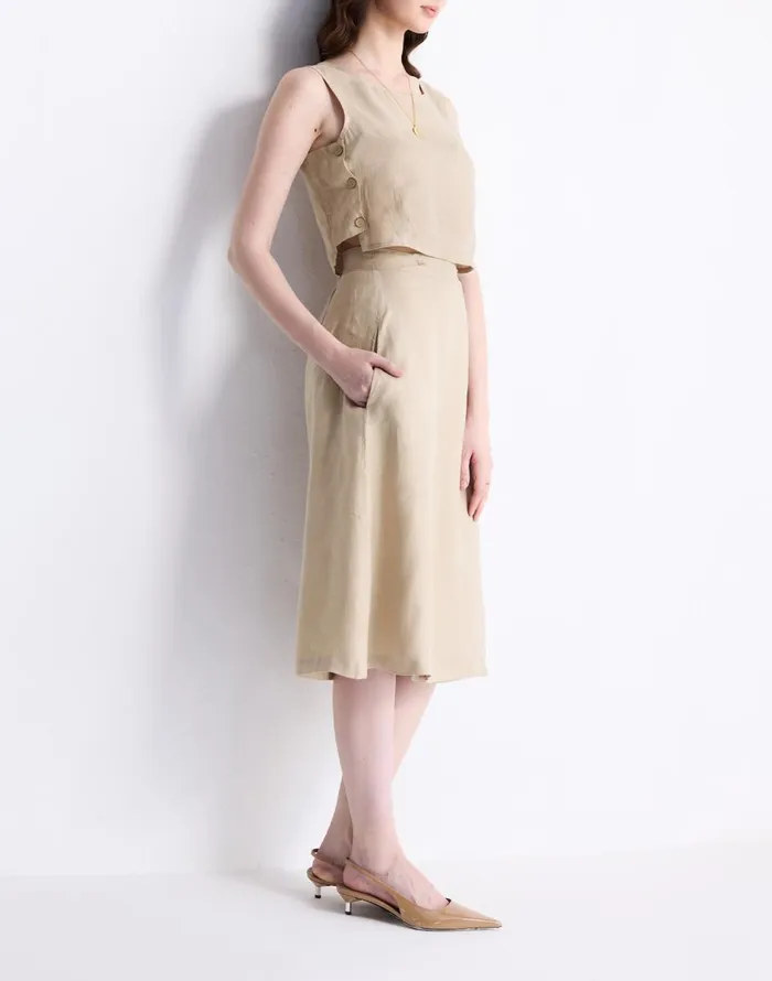 Madewell Reistor Boxy 100 Hemp Crop Top In Neutral Beige Beige Women Tops and Shirts