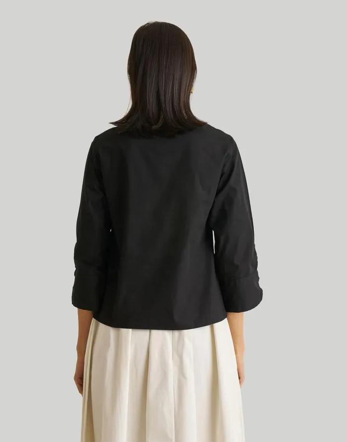 Madewell Reistor Front Twist Top Black Women Tops and Shirts