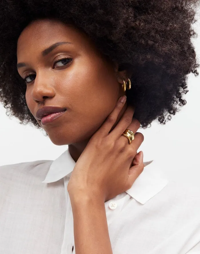 Madewell Sculpted Ring Pale Gold Women Jewelry