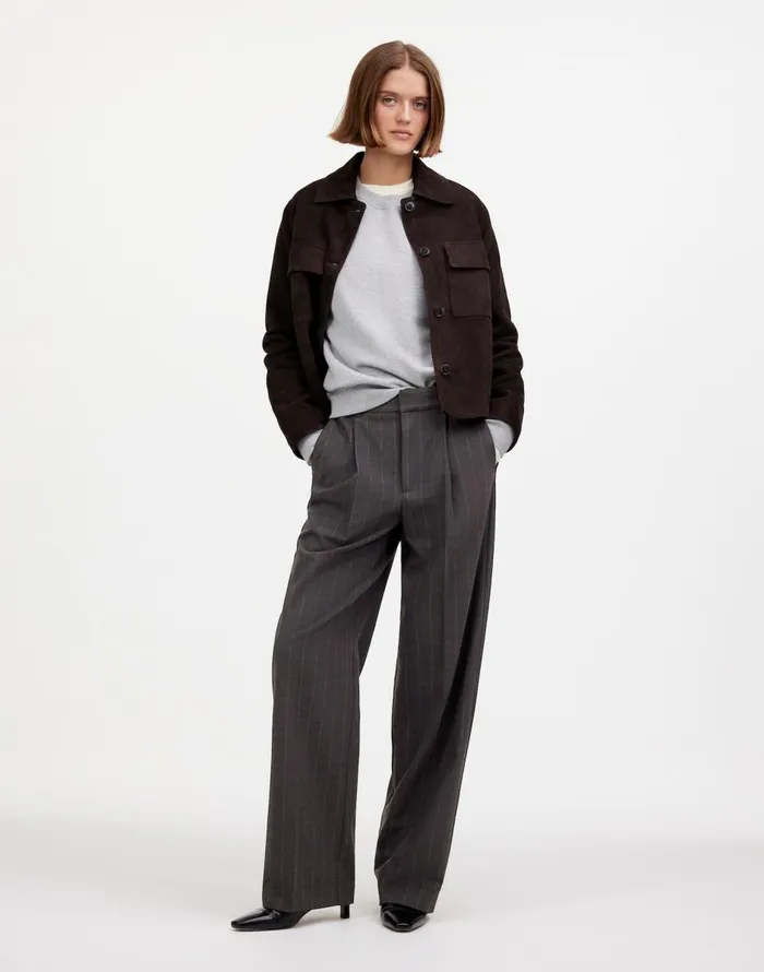 Madewell Slouchy Straight Pants In Stripe Chocolate Wide Pinstripe Women Pants Madewell Slouchy Straight Pants In Stripe Chocolate Wide Pinstripe Women Pants