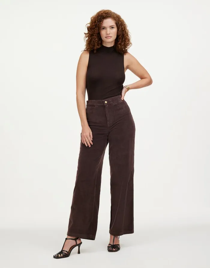 Madewell The Curvy Emmett WideLeg Pant In Corduroy Welt Pocket Edition Dark Carob Women Pants Madewell The Curvy Emmett WideLeg Pant In Corduroy Welt Pocket Edition Dark Carob Women Pants