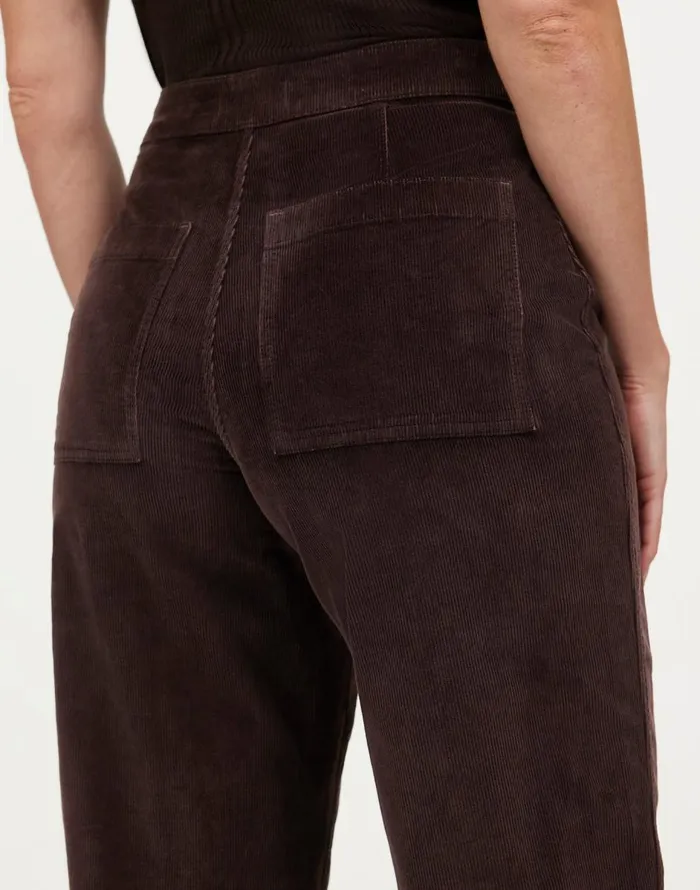 Madewell The Curvy Emmett WideLeg Pant In Corduroy Welt Pocket Edition Dark Carob Women Pants