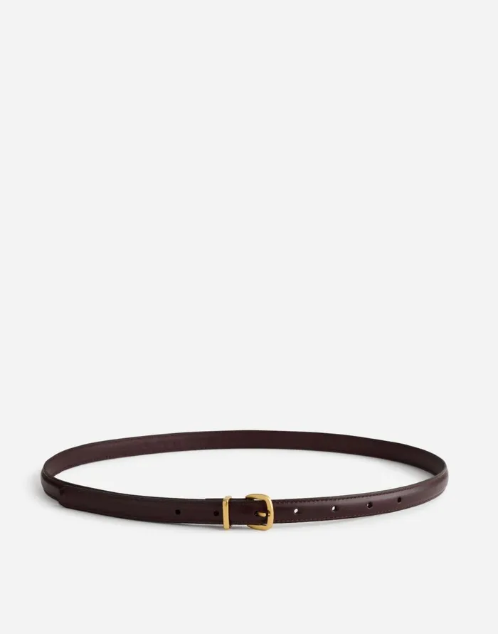 Madewell The Essential Skinny Leather Belt Dark Carob Women Belts