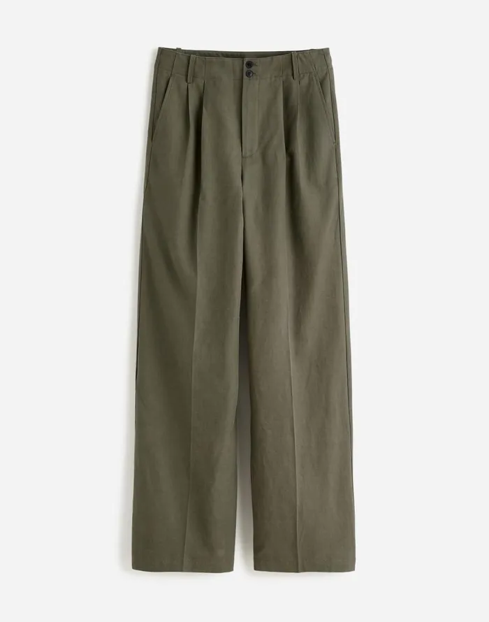 Madewell The Harlow WideLeg Pant In Drapey Twill Faded Ivy Women Pants