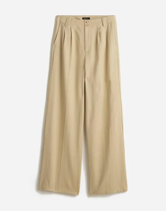 Madewell The Harlow WideLeg Pant In Drapey Twill Vintage Khaki Women Pants