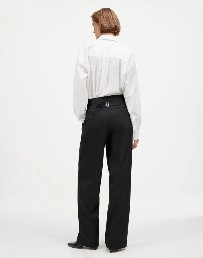 Madewell The Harlow WideLeg Pant In Flannel Dark Grey Women Pants