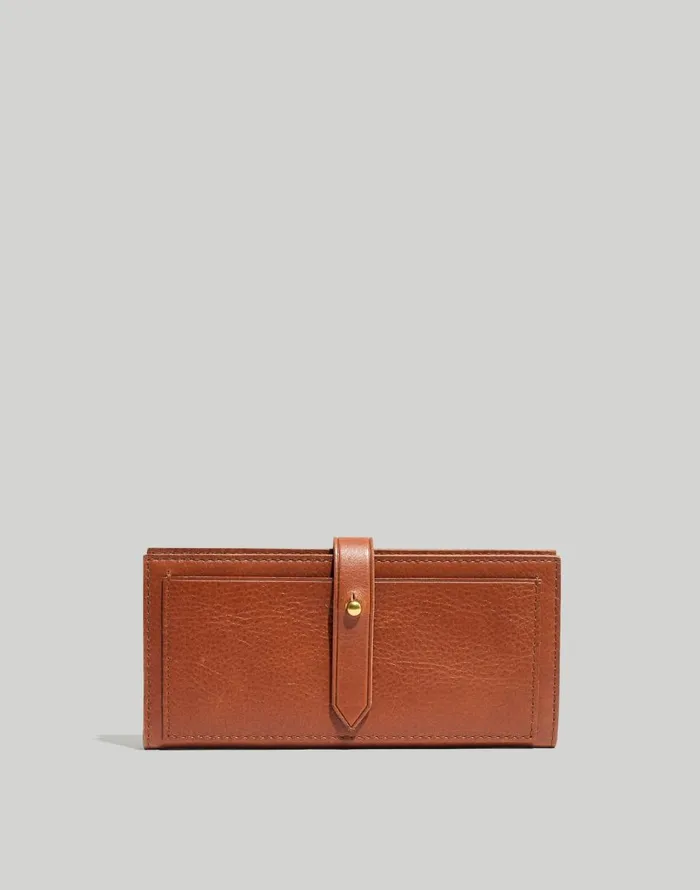 Madewell The Leather Post Wallet English Saddle Women Pouches and Wallets