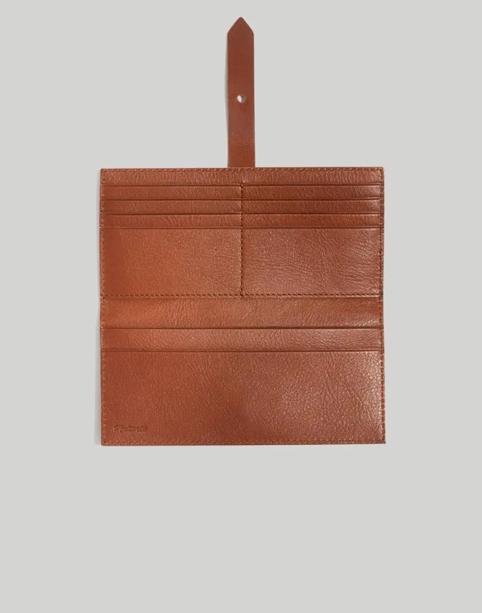 Madewell The Leather Post Wallet English Saddle Women Pouches and Wallets
