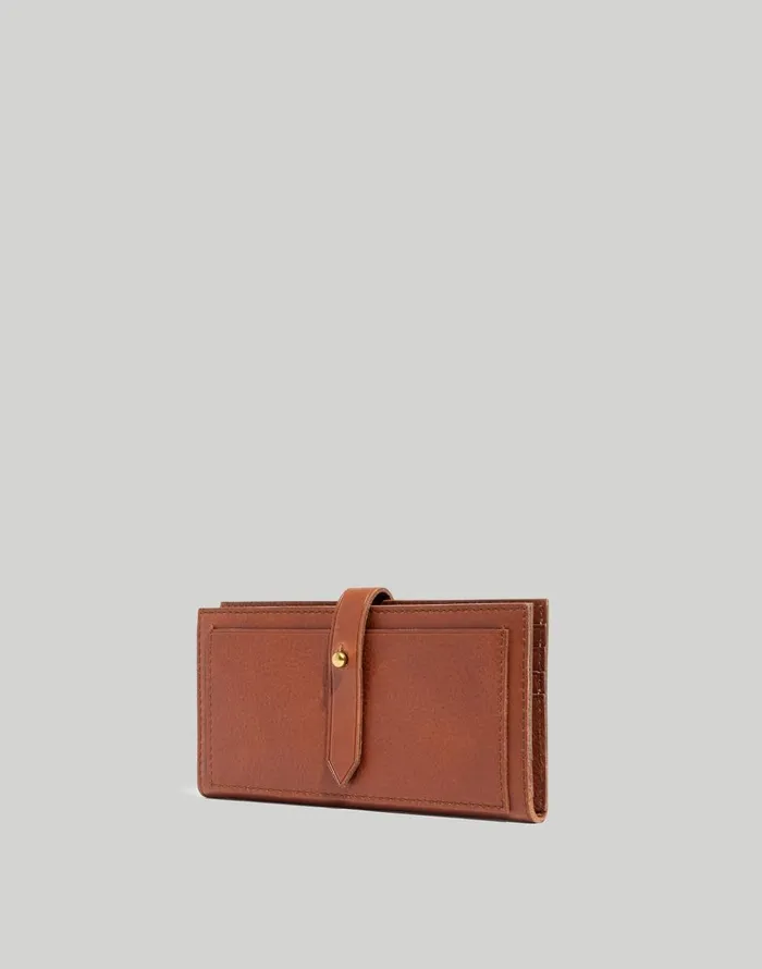 Madewell The Leather Post Wallet English Saddle Women Pouches and Wallets
