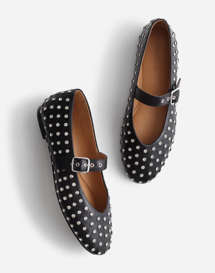 Madewell The Remy Mary Jane Flat True Black Women Flats and Loafers
