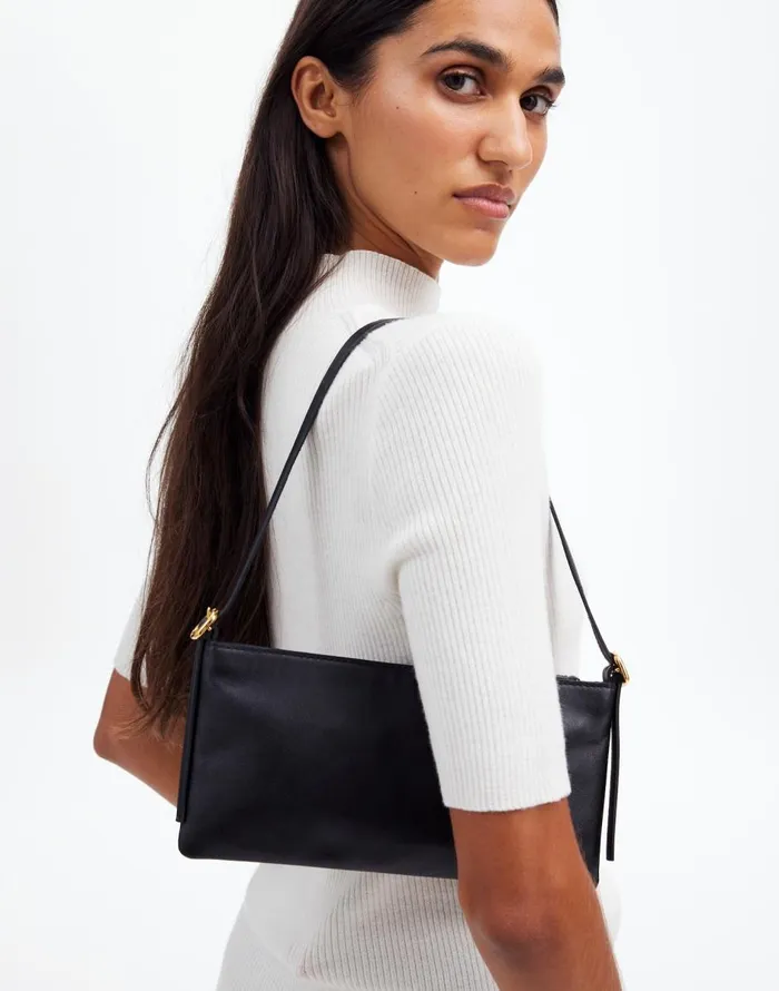 Madewell The SculpturalBuckle Mini Shoulder Bag True Black Women Bags