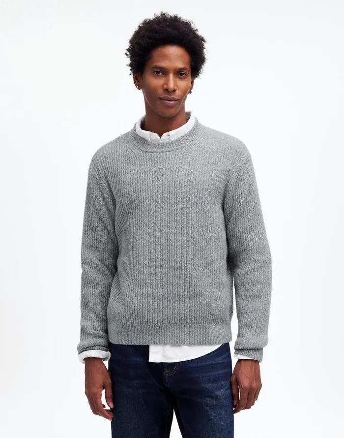 Madewell The Wyckoff Sweater Grey Marl Men Sweaters