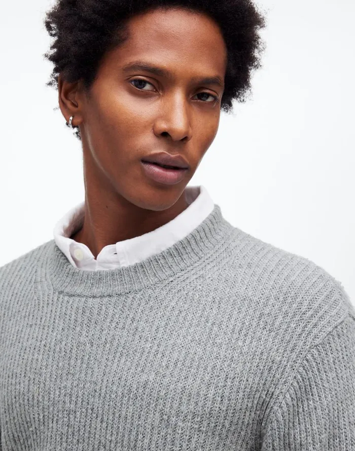 Madewell The Wyckoff Sweater Grey Marl Men Sweaters